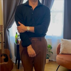 Banana Republic long sleeve sweater polo in black size medium